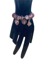 Load image into Gallery viewer, Pink Virgencita Heart Butterfly Charm Bracelet