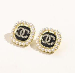 CCSquare Pearl Earrings