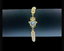 Load image into Gallery viewer, Hamsa Hand Evil Eye Bracelet