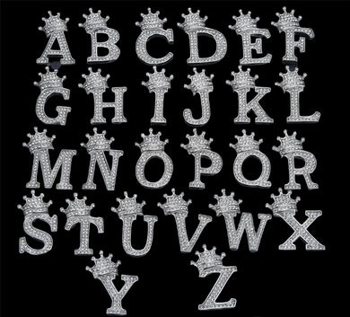 Silver A-Z Initials with Crown