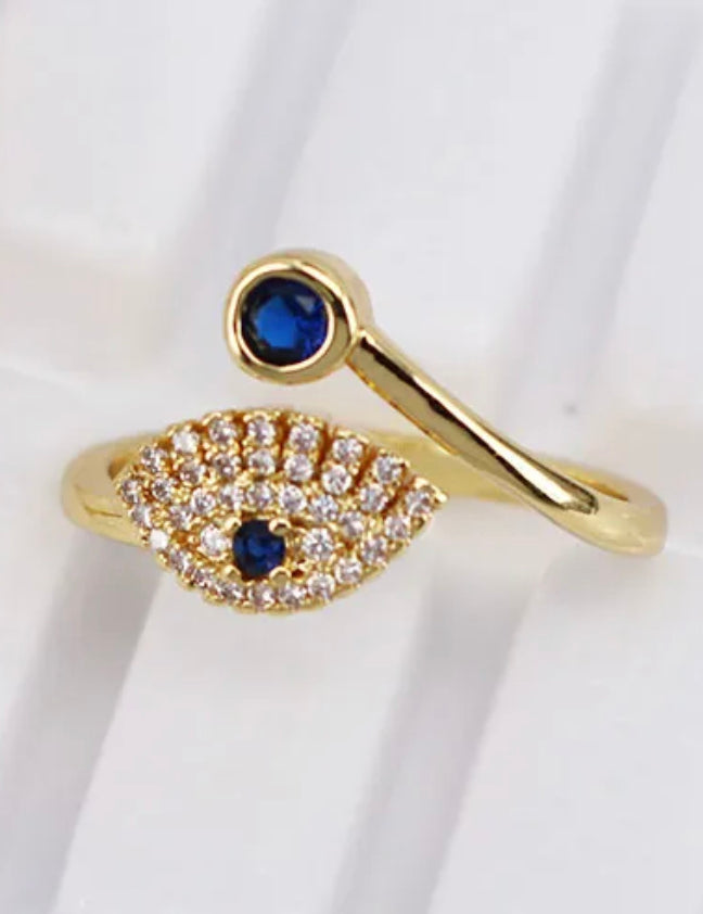 Bling Blue Evil Eye Ring